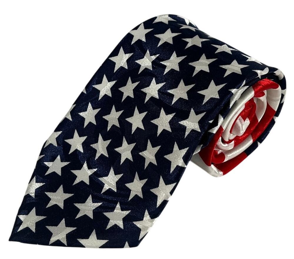 Steven Harris American Flag Stars and Stripes Novelty Necktie Polyester 58x4
